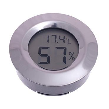 Термо-Гигрометр цифровой круглый серебро 596-503