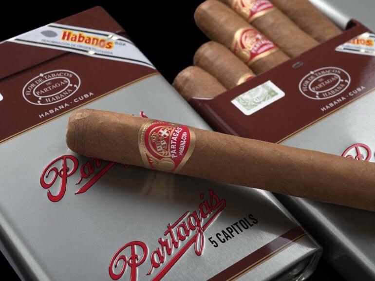 набор кубинских сигар Partagás Capitols в фирменном портсигаре