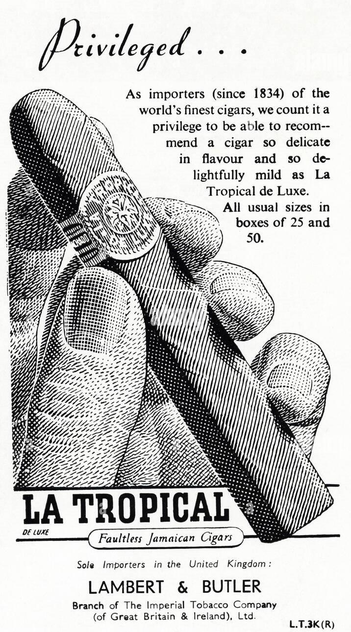 винтажная реклама сигар от Ламберт и Батлер