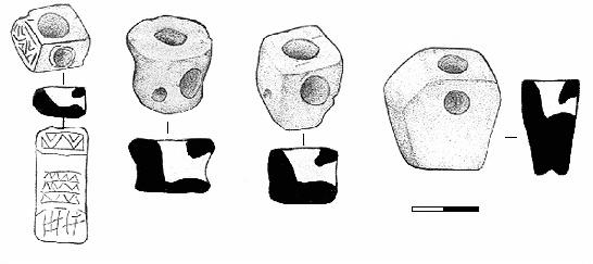 Головки курительных трубок из могильников, раскопанных А. П. Дульзоном