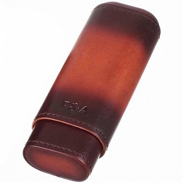 Чехол P&A на 2 сигары Робусто, кожа и кедр T1105-Bordo