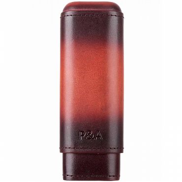Чехол P&A на 2 сигары Робусто, кожа и кедр T1105-Bordo