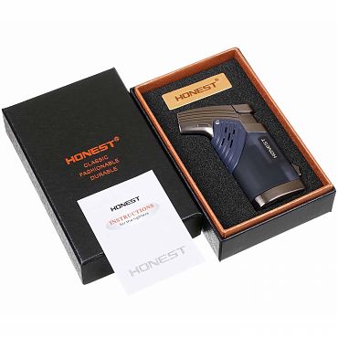 Зажигалка Honest, двойное пламя, черная 776-Black