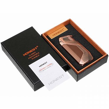 Зажигалка Honest, двойное пламя, бронза 782-Bronze