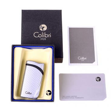 Зажигалка Colibri Falcon серебристый карбон LI310T6