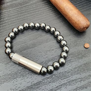 Браслет с пробойником для сигар SOLO STEEL HEMATITE 8mm