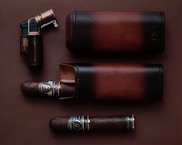 Зажигалка Honest, тройное пламя, бронза 779-Brown