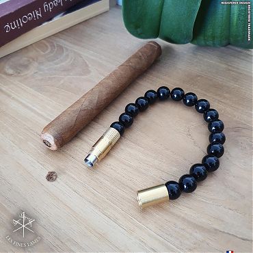 Браслет с пробойником для сигар SOLO BRASS ONYX 10 mm 