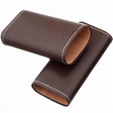 Чехол P&A на 3 сигары Черчилль, натуральная кожа и кедр T1067-Brown