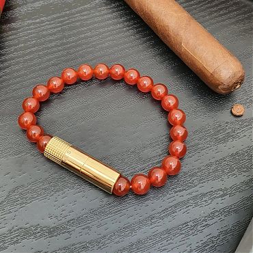 Браслет с пробойником для сигар SOLO GOLD CARNELIANE 8mm