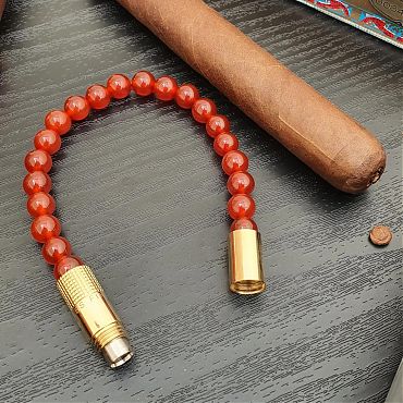 Браслет с пробойником для сигар SOLO GOLD CARNELIANE 8mm