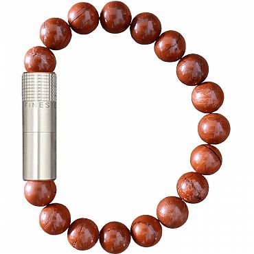 Браслет с пробойником для сигар SOLO STEEL RED JASPER 10 mm 
