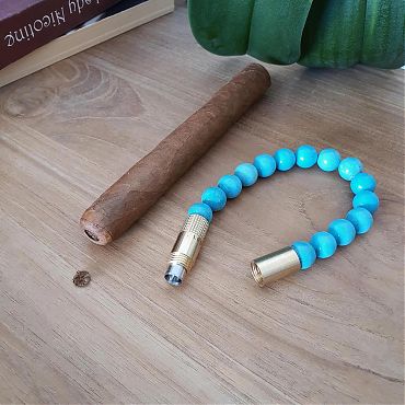 Браслет с пробойником для сигар SOLO STEEL TURQUISE 8mm 