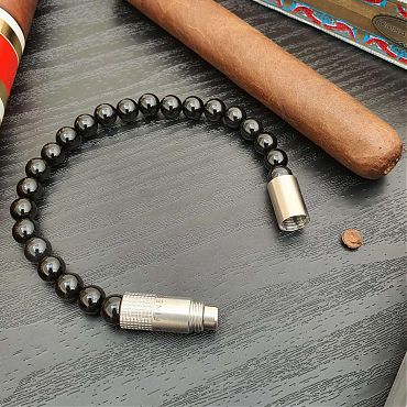Браслет с пробойником для сигар SOLO STEEL ONYX 8mm